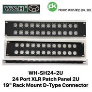 W&H WH-SH24-2U 24 Port XLR Patch Panel 2U 19" Rack Mount D-Type Connector