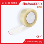CBK1 - Combo of 6 rolls of cheap clear tape - 4.7cm x 6 rolls/kg -C.BK1