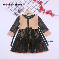 [BATIK] Dress Valencia uk 1-4 Tahun / Dres Anak Lengan Panjang Pesta Baju Perempuan Fashion Kids Motif Adem Kios Balita Fawa