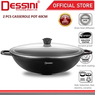 DESSINI ITALY GLW-40 Casserole Induction Die Cast Aluminium Non Stick Stock Pot Bowl Wok Fry Pan Coo