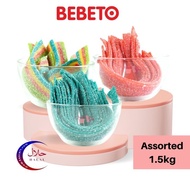 BEBETO HARIBO JELLOPY SOUR BLAST BELT 1.5KG (150PCS) JUMBO TUB YUPI GUMMY CANDY BORONG VIRAL HALAL