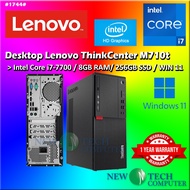 #1744 USED Used PC Lenovo ThinkCenter M710t Desktop Computer Intel Core i7-7700 4.20 GHz 8GB 256GBSS