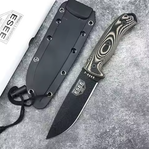 ESEE‑5 Fixed Blade Knife D2 Steel Blade G10 Handle Outdoor EDC Survival Knife for Camping Hunting Cu