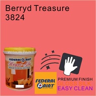 BERRYD TREASURE 3824 ( 5L ) FEDERAL PAINT ROYAL GLO EASY CLEAN PREMIUM INTERIOR SILK FINISH EASY WAS