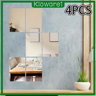 [Kloware1] 4x Mirror Sticker Mirror Tiles Wall Sticker , Sheets Wall Decal Mirror for Background Decor Wall Decor Office Home