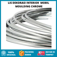Lis Dekorasi Interior Mobil Moulding Chrome Trim Strip 4M / list Moulding Body Mobil / list Kaca Mob