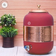 5L/ 8L Pure Copper Silk Red Cherry Half Hammered Water Dispenser (Matka) Capacity 8000ML 5000ML