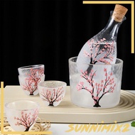 [Sunnimix2] Glass Sake Set Japanese Japanese Cold Sake Glasses for Picnic