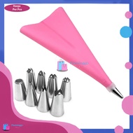 Icing Piping Bag Silicone Set Icing Piping Cake Decor Syringe + Connector + Piping Bag