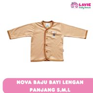 Nova Baju Bayi Kancing Panjang Brown Grey – Size S M L - Lavie Baby House