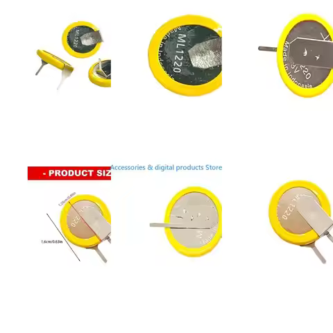 77JD Rechargeable 3V ML1220 Lithium Button Cell Battery With Solder Tab For Industrial Control Devic
