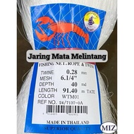 028 x 6 1/4"(157MM) x 40MD x 91.4MTR Mata Melintang Fishing Net Jaring Tangsi Pukat Ikan Pari Ikan B