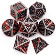 Haxtec Bloodstained Metal DND Dice Set Blood Polyhedral D&D Dice Compatible with Dungeons and Dragon