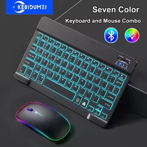 Keyboard and Mouse Set Bluetooth Keyboard+Bluetooth/2.4G Wireless Mouse RGB Backlit Keyboard Mouse C