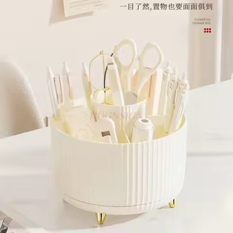 1pcs Rotating pen holder, office desktop stationery storage box, desk storage item
