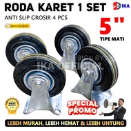 1 Set of 5 Inch Display Case Wheels Trolley Wheel/s Rubber Wheel/s 1 Set (Off Type) 5 inch Rubber Tr