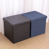 HStex 55L Foldable Sofa Storage Stool Ottoman Storage Box Large Folding Storage Box Home Organizer F
