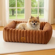 Dog Bed for Small Dogs - Fluffy Dog Bed with Soft, Cord Fleece Dog Sofa, Non-Slip Base, Easy to Clea