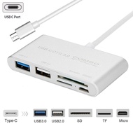 ZZOOI 5 in1 USB C HUB Type C SD TF Card Reader USB 3.0 Hubs with Micro USB Power Port Supporting multiple card formats 31#