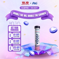 VOOST Hydrate 98% Sugar-Free Raspberry 20 Effervescent Tablets to Replenish Electrolytes