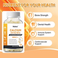 120PCS แคลเซียม + D3 K2 + B12 แคปซูล  Vitamin วิตามิน D3วิตามิน K2วิตามิน B12เสริมภูมิคุ ้ มกัน