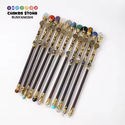1PC 12 Constellation Crystal Stone Wand Magic Gem Healing Home Decor Easter Halloween Creative Gifts