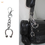Sweet Punk Charm Horseshoe Clip Keychain Korean Fashion Geometric Backpack Pendant Goth Accessories 