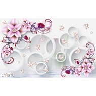 Wallpaper Decorative Unique 3d Flower Bedroom - 2940TL- With Size Printed On Request