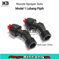 Nozzle sprayer solo nozzle spuyer plastik spuyer kabut solo model kipas 1 lubang nozzle sprayer alph