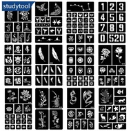 STUDYTOOL 40 Styles Hollow Henna Tattoo Stencil Template New Body Hand Art Paste Drawing Temporary T