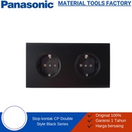 Stop Kontak Double CP Panasonic Style Series  WESJP11222B - Stop Kontak Listrik Double panasonic Hit