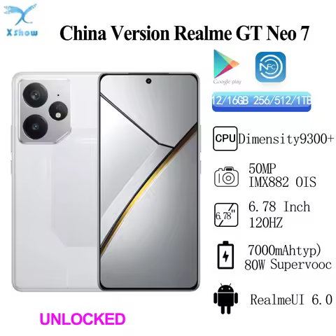 New Realme Neo 7 Dimensity 9300+ 7000mAh 80W Supervooc 50MP IMX882 OIS 6.78Inch OTA Update IP69