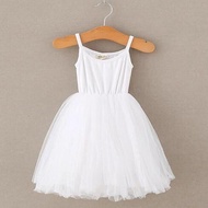 ZZOOI Elegant Girls Princess Dress Kids Birthday Wedding Party Layered Tulle Dresses Baby Girl White