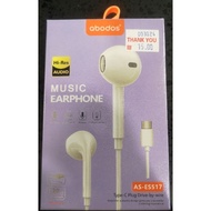 abodos music earphone type C plug