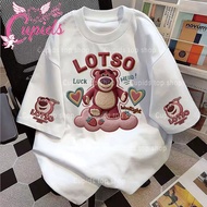 Cupids Sweet Cloud Strawberry Bear Faux‐Embroidery Graphic Unisex Streetwear Top