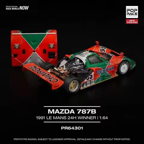 PreSale POP RACE 1:64 787B 1991 LeMans 24hrs Winner Renown Collection Toys Diecast Car Model