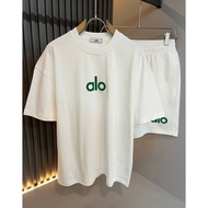 ALO's trendy brand new men's letter printed round neck short sleeved cotton breathable short sleeved