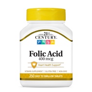 21st Century Folic Acid 400 mcg. (250Tablets) กรดโฟลิก วิตามินบี B9