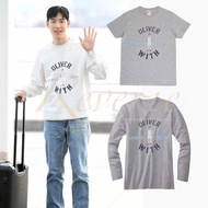 KAOS LEE JE HOON OUTFIT FASHION OLZEN X OLIVER CAMPUS CREW BAJU LENGAN PANJANG KPOP TAXI DRIVER FAN 