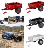 [lzdjlmy2ua] RC Trailer Aluminum Alloy Simulation Replacement Professional Tires Metal Trailer for 1