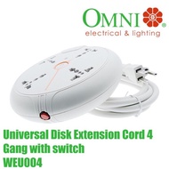 Omni-Universal Disk Extension Cord 4-Gang with Switch 1.83M