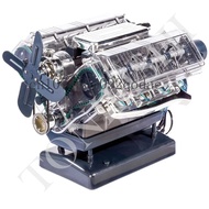 Mini Engine Model, V8 Simulated Eight Cylinder Engine, DIY Assembled Toy Car Model Engine