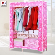 Single fabric Oxford cloth small simple cloth wardrobe closets cabinets solid wood assembled fabric