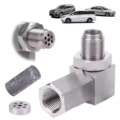 M18x1.5 Oxygen Sensor Spacer 90 Degree CEL Check Engine Light Automotive O2 Sensor Adapter with Buil