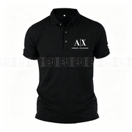 Fashion Clothing AX Pattern Design Polyester Polo Shirt Men and Women Sports Casual Polo Shirt