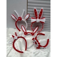MERAH 2Er-54 Red and White Feather Wire Headband || August Red and White || August 17th Headband ||