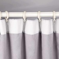 S FOLD [FREE HOOK] PLEATED BLOCKOUT CURTAINS AND SHEER WHITE, S FOLD HOOK 5ft-12ft