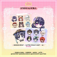 ICHIGO PRINT #STIKRFEST Glitter Kisscut Sticker Genshin Impact