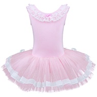 Pink Dance Leotard Skirt Dress Gymnastics Dance Costume Kids Girls Ballet Tutu