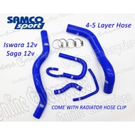 Samco Radiator Hose Proton Saga 1.3 Iswara 1.3 12V Iswara lmst By Pass Hose with hose clip Samco Sport 6pcs